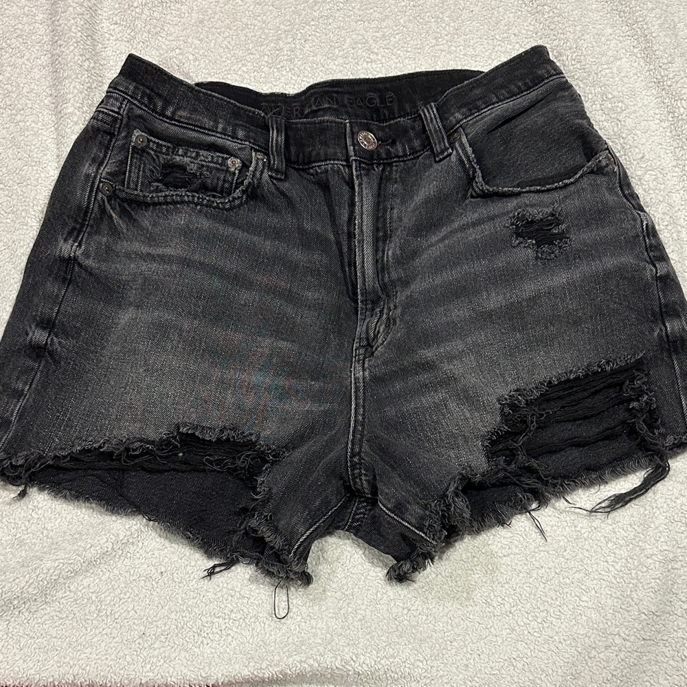 Final price - American Eagle Outfitters Black Distressed Denim Shorts read below